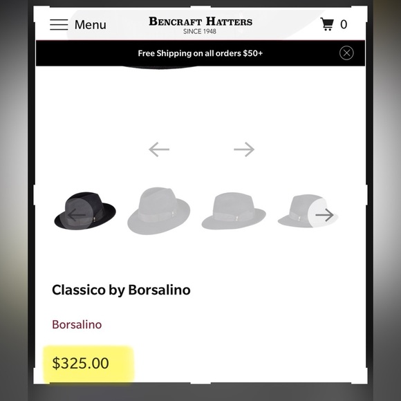 The Borsalino Classico Unisex Iconic Fedora Made in Italy Size 7 1/2 - Picture 12 of 13